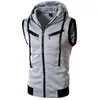 Gilet da uomo Autunno Inverno Casual Tasche con cerniera Gilet da uomo Tuta Abbigliamento sportivo per fitness Jogging Corsa Top maschili di alta qualità 231207