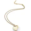 Collier de coeur classique de luxe de luxe français diamants blancs incrustés de perles de strass en laiton matériel femmes collier de charme livrer cadeau de mère