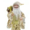 Julleksak levererar Golden Christmas Dolls Santa Claus Toys Xmas Figurer Julklapp till Kid Gift Christmas For Home Window Table Decoration 231208