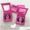 False Eyelashes 27Mm 5D Mink With Pink Square Box Criss Cross Cruelty Lashes Accept Private Label Drop Delivery Health Beauty Makeup E Otb7X