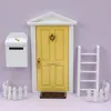 Accessoires pour maison de poupée Porte de maison de poupée Mini Kit de porte de fée Petite porte de fée en bois pour mur Accessoires de fée Comprend des portes, des échelles, des clôtures, des boîtes aux lettres, pied 231208