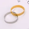 Nouveau Bracelet plaqué sous vide lettre trèfle en acier titane or