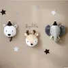 Bonecas de pelúcia animais bonitos elefante cabeça boneca crianças meninas quarto parede pendurado decoração arte brinquedos estilo nórdico po adereços 231207