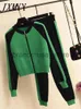 Zweiteilige Damenhose, lässiger zweiteiliger Pullover, Strickjacke, Jacke, Damen, Herbst, neuer Damen-Strickanzug, modisches Baseball-Sport-Reißverschluss-Top und Hosen-Set J231208 J231208