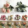 Decorative Flowers Artificial Flower Bouquet Silk Peony Fake Wedding Table Decor 5 Heads Home Decoration