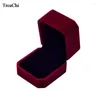 Jewelry Pouches Wholesale 10Pcs Quality Engagement Wedding Velvet Earrings Ring Box Square Amazing Party Display Gift Case Boxes