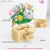 Block LED Mini Flower Sunflower Bouquet Storage Box Romantic Rose Plant Building Block Bricks Valentine's Day Toy Kids Gifts R231208