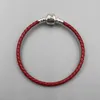 Link pulseiras 14-25cm original pandoraer tecido corda de couro pulseira feminina simples cor prata diy artesanal charme básico
