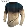 Men's T-Shirts Striped Pattern Men's Fashion T-shirts Spring Autumn Long Sle Tie-dye 3d Printed Street Tees 6XL Plus Size Casual Tops L231208