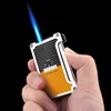 Briquet à cigares torche Jet métal Portable coupe-vent rechargeable Butane sans gaz briquet avec accessoires de poinçon pour boîte-cadeau