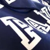 Koreansk version Autumn/Winter Printed Letter Cel Rätt version Navy Blue Plush Hooded Pares mångsidiga hoodie