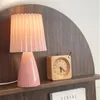 Obiekty dekoracyjne figurki koktajl mleczny Lampa stołowa E27 ciepły kolor LED plisowana lampka salon stół dekoracyjny światło ceramiczne oświetlenie wewnętrzne 231207