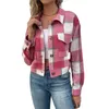 Kvinnorjackor Autumn Women Thick Plaid Shirts Winter Warm Butons Bluses Tops Casual Shirt Jacket Kvinnliga klädrock Outkläder mode