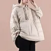 Womens Down Parkas Winter Coats Loose Half Zipper Retro Outerwear Casual Hooded Cottonpadded Jackets Clothing Coat Women 231208