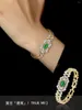 Bracelets à maillons ShFrench Vintage luxe émeraude groupe ensemble Zircon haut de gamme Bracelet esthétique architecturale