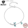 Kette BISAER 925 Sterling Silber Libelle Armband Insekt Zirkon Verstellbare Kette für Frauen Original Design Feiner Schmuck Geschenk EFB112 YQ231208