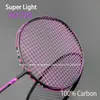 Badminton String Professional 100 Full Carbon Fiber Rackets Strings Ultra Light 6U 73G G5 Racquet With Bags Speed ​​Sports Adult 231208