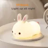 LED RAVE TOY TOUCH SENSOR RGB LED Rabbit Night Light 16 Färger USB RECHARGEABLE SILICONE Bunny Lamp för barn Baby Festival Gift 231207