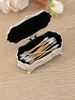 Caixas de armazenamento de metal criativo europeu vintage jóias chifre banhado a prata pintado à mão avançado rosa armazenamento caixa de troca de algodão dia dos namorados d 231208