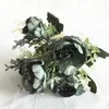 Decorative Flowers Artificial Flower Bouquet Silk Peony Fake Wedding Table Decor 5 Heads Home Decoration