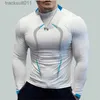 Men's T-Shirts High Quality Men Running T Shirt Quick Dry long sles Fitness Shirt Training Exercise Clothes Gym Sport Shirt Tops S-5XL L231208