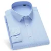 Overhemden voor heren Hoge kwaliteit Bamboevezel Gestreept Heren Lange mouw Man Slim Fit Force Strijkvrij Anti-rimpel Camisa Sociaal Wit overhemd S-8XL