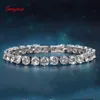 Łańcuch Smyoue 4 mm Bracelet tenisowy dla kobiet 100% 925 Srebrny Srebrny Kamień Boguń Wedding Sparks Lab Diamentowa bransoletka 231208