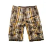 Men's Shorts Summer Casual Beach For Men Plaid Short Overalls Pant Male Streetwear Loose Cotton Outdoor Multi-pocket Cargo 2023