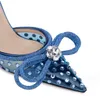 2023 novo arco diamantes sandálias de salto alto lantejoulas apontou oco cinta sandálias femininas sapatos de cristal