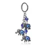 1PC Blue Eque Eye Charms Kreki Kluku słoni wiszące z tytułu łańcucha klucza frędzl