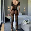 Sexy erótico lingerie transparente para mulheres finas meias de corpo rendas fetiche vestir xxx uma peça pornô bodysuit fishnet roupa interior