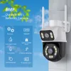 8MP 4K PTZ WiFi Camera Dual Lens med dubbel skärm AI Human Detect Auto Tracking Outdoor Surveillance Camera ICSEE