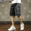 Men's Jeans Summer Men's Fashion Pocket Baggy Jeans Shorts Loose Straight Capris Jeans For Men Streetwear Cargo Short Pants ropa hombreL231209