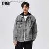 Kurtki damskie Semir Denim Płaszcz Mężczyźni Spring 2023 Cool Casual Style Campus Fałszywy dwuczęściowy z kapturem luźna kurtka L231208