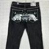 Jeans voor heren Y2k Street chic hiphop cartoon grafische print Vintage baggy jeans Zwarte broek Heren Dames Hoge taille Wijde pijpen broek 231207