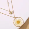 Pendant Necklaces Necklace Women Dried Flower Jewelry Fashion Resin Bee Korean Style Pedant Neck Lace