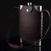 Grand flacon de hanche de 64OZ avec sac de couverture en cuir, Pot à vin Portable pour l'alcool, le whisky, bouteille en métal, sac de rangement 231207