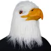 Masques de fête Halloween drôle masque de tête de faucon blanc nouveauté adulte latex visage d'aigle en peluche pour cosplay accessoires d'animaux 231207