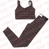 Carta impressão esporte outfit sem mangas acolchoado colete alta elástica calças de fitness feminino verão yoga colheita topo designer jogging roupas esportivas