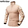 Homens camisetas ReFire Engrenagem Camuflagem Tático Camiseta Homens Long Sle Soldados Batalha Exército T-shirt Militar USMC Força Especial Paintball Camisa L231208