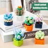 Blocks Mini Flower Building Blocks Home Desktop Succulent Potted Ornaments Diy Small Particles Puzzle Assembled Children's Toy Gift R231208