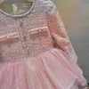 Pullover Moda Ragazza Elegante Abito da principessa Tutu Bambino Patchwork Vintage Vestido Festa di compleanno Abito da ballo Matrimonio Vestiti per bambini1 10Y 231207