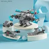 Blokken 6IN1 Bouwstenen Stad Brand Auto Techniek Kraan Tank HelicopterTruck Bricks Set Speelgoed voor Kinderen Kids R231208