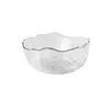 Plates R2JC 1/3pcs Irregular Gold Inlay Glass Salad Bowl Fruit Rice Serving Bowls Storage Container Lunch Bento Box