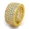 バンドリングHuitan Luxury Wide Wide Wide Wide Wide Wide Wide Paved CZ Sparkling Wedding Bands sier Colorgold Color Fashion Jewelry Dropr