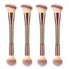 Pinceaux de maquillage 4 pièces polissage maison double extrémité surbrillance poudre brosse moelleux cheveux doux prise facile fard à joues outil Salon portable professionnel