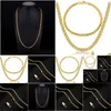 Chains K 3.5Mm Female Gold Necklace Water Wave Chain Simple Fashion Wholesalechains Drop Delivery Jewelry Necklaces Pendants Otnte