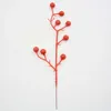 Kwiaty dekoracyjne 3PCS sztuczny pe Red Berry Branch Holly Stem DIY