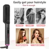 Prostownicy włosów prostownictwo Hair Pędzel Szybkie grzebień grzebienia Curling Iron Postyler elektryczny prostownica z wyświetlaczem LCD wielofunkcyjnym grzebienia 231208