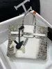 Himalaya Crocodile Handbag Tote Bags Himalayan Crocodile Skin Platinum Bag Vintage Bag Flight Attendant Bag Home Handmade Highend Customized Luxury HBT2